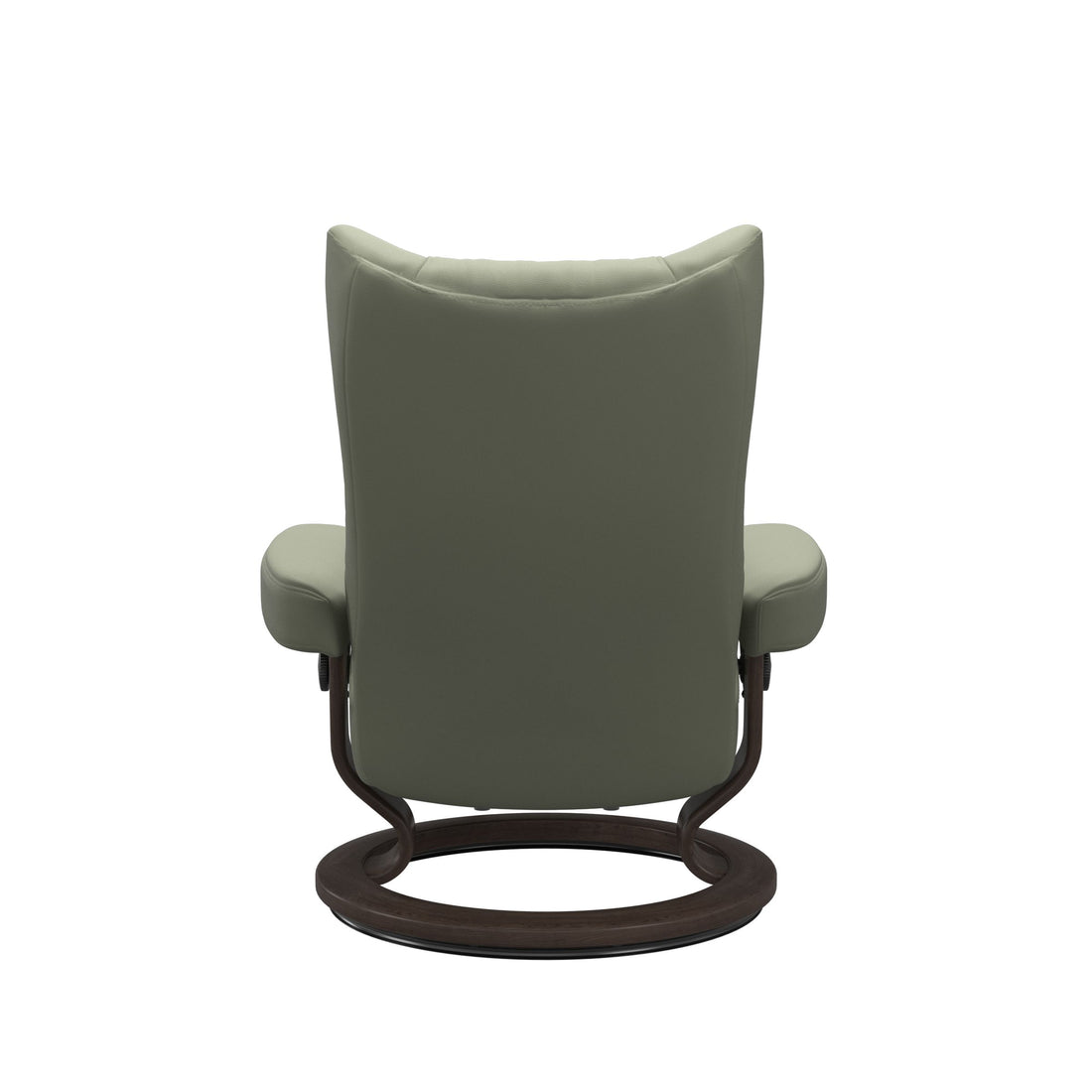 Stressless Wing Recliner Classic Base in Paloma Shadow Green, Wenge, back view