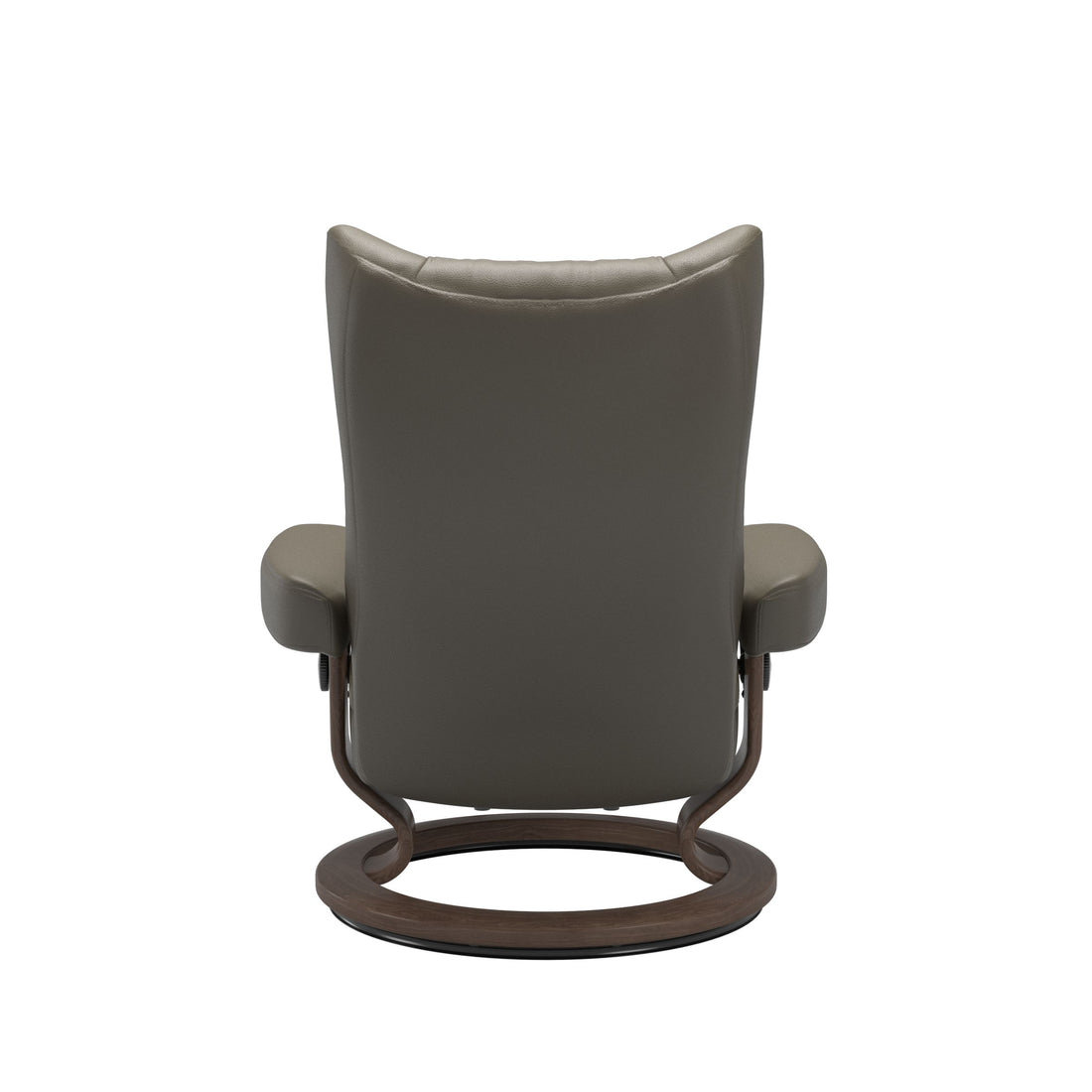Stressless Wing Recliner Classic Base in Velaro Forest Green, Walnut, back view