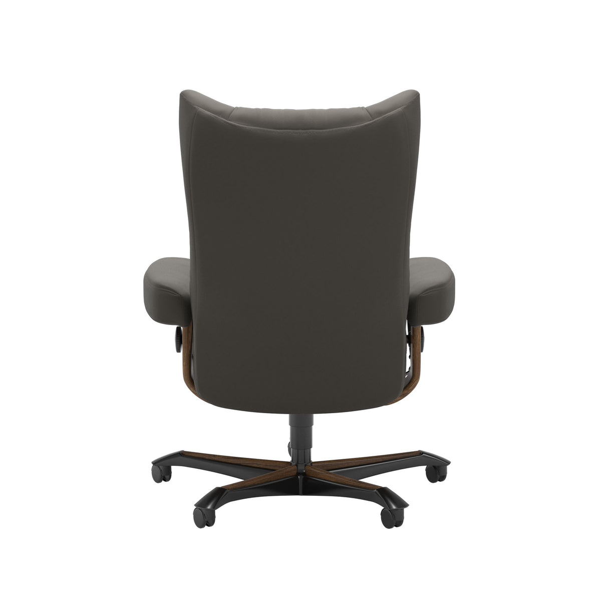 Wing - Office Chair - Paloma Metal Grey - Teak Wood