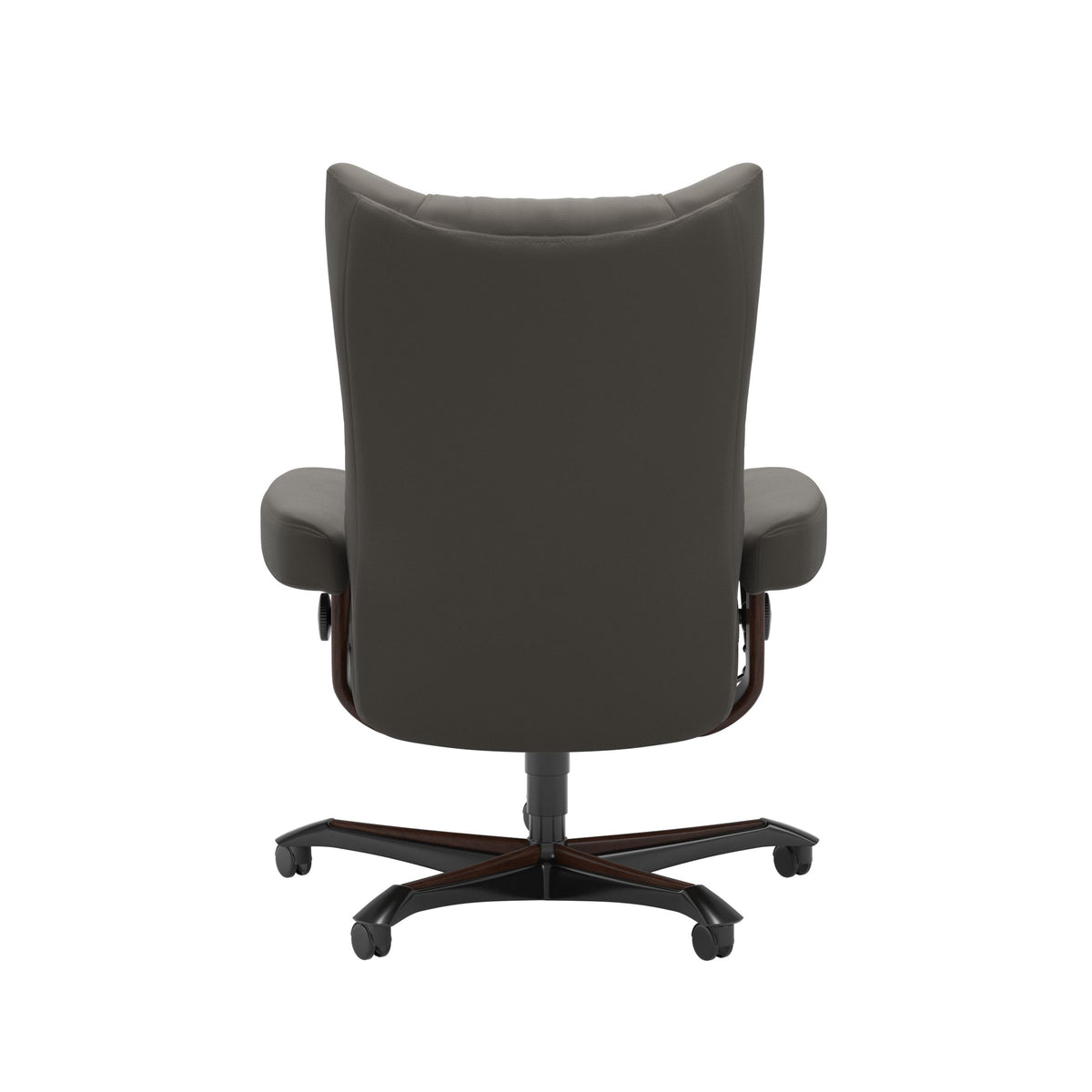 Wing - Office Chair - Paloma Metal Grey - Brown Wood