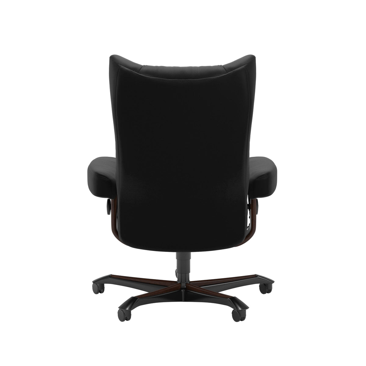 Wing - Office Chair - Paloma Black - Brown Wood