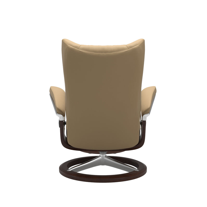 Wing Recliner - Signature Base - Paloma Sand - Brown Wood