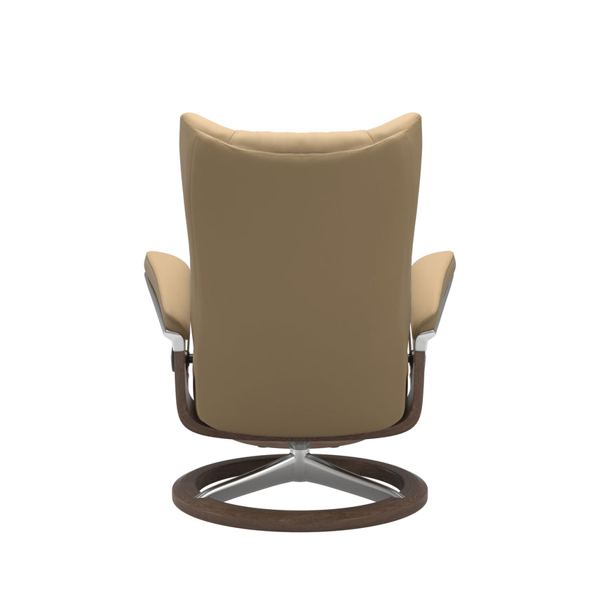 Wing Recliner - Signature Base - Paloma Sand - Walnut Wood