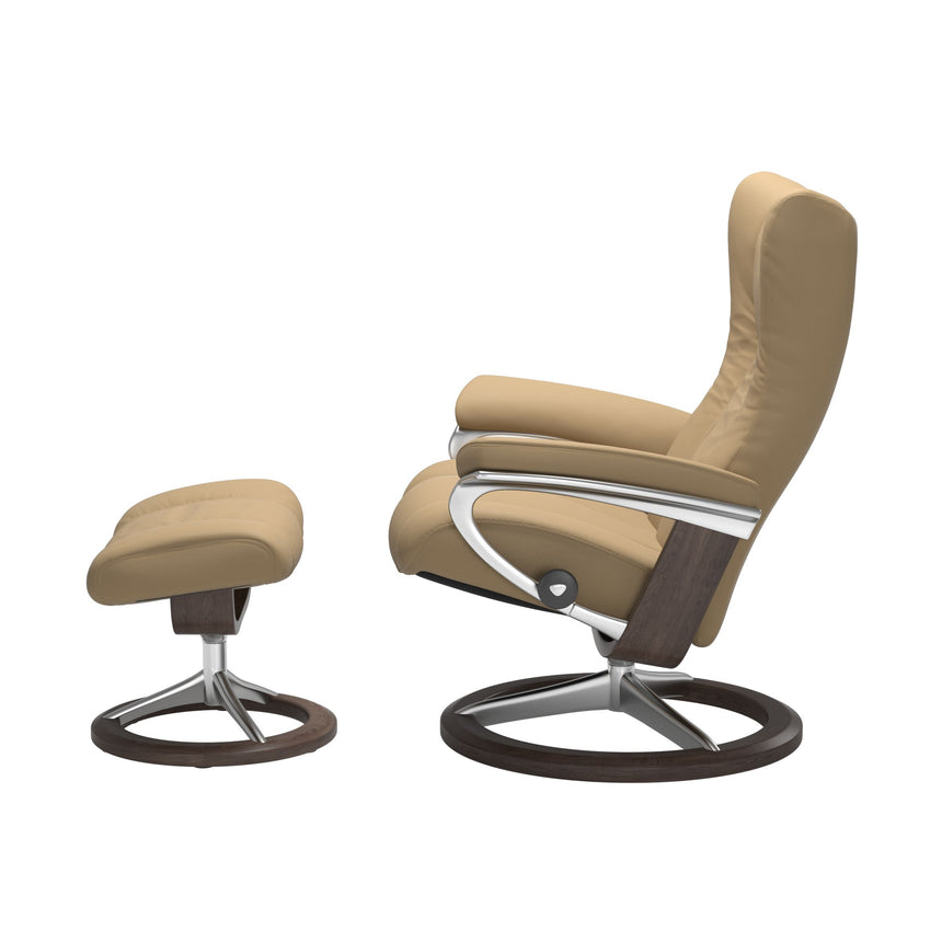 Wing Recliner - Signature Base - Paloma Sand - Wenge Wood