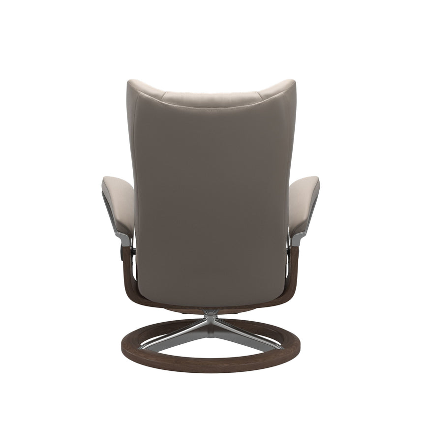 Wing Recliner - Signature Base - Paloma Dark Mushroom - Walnut Wood
