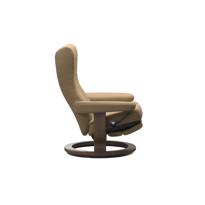 Wing Recliner - Classic Power Base - Paloma Sand - Walnut Wood