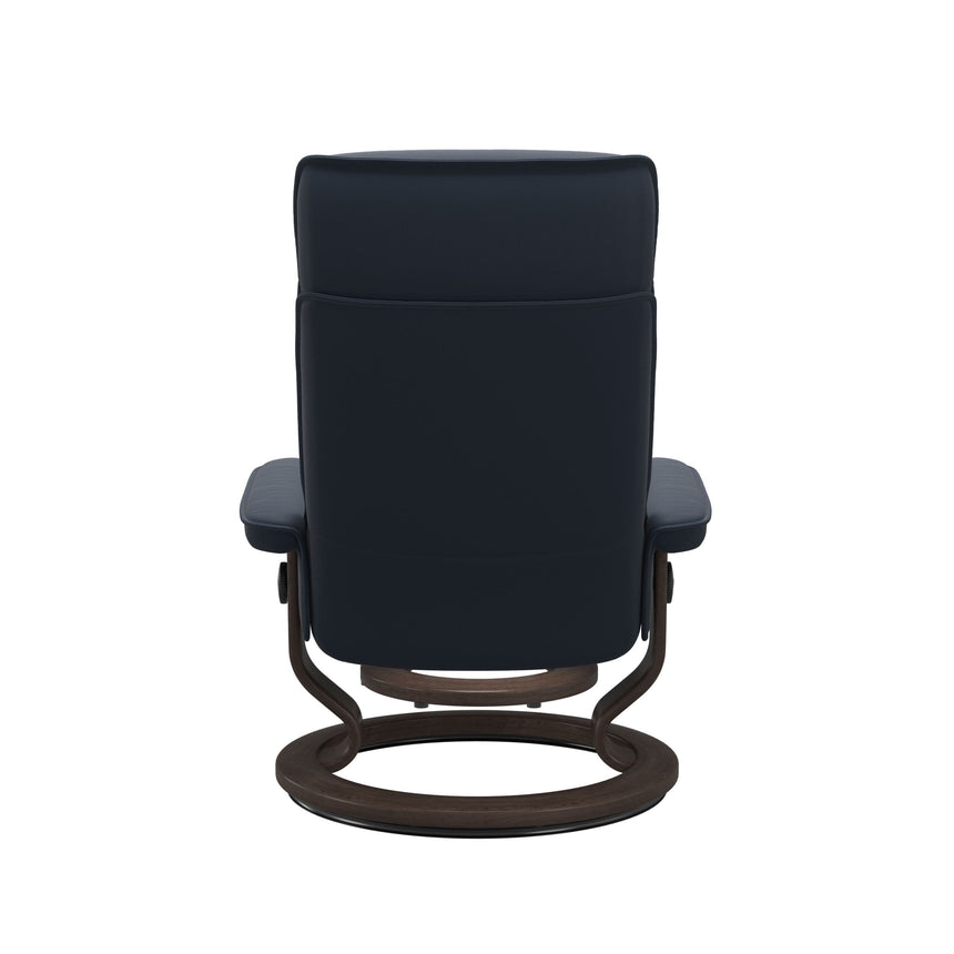 Admiral Recliner - Classic Base - Paloma Oxford Blue - Wenge Wood