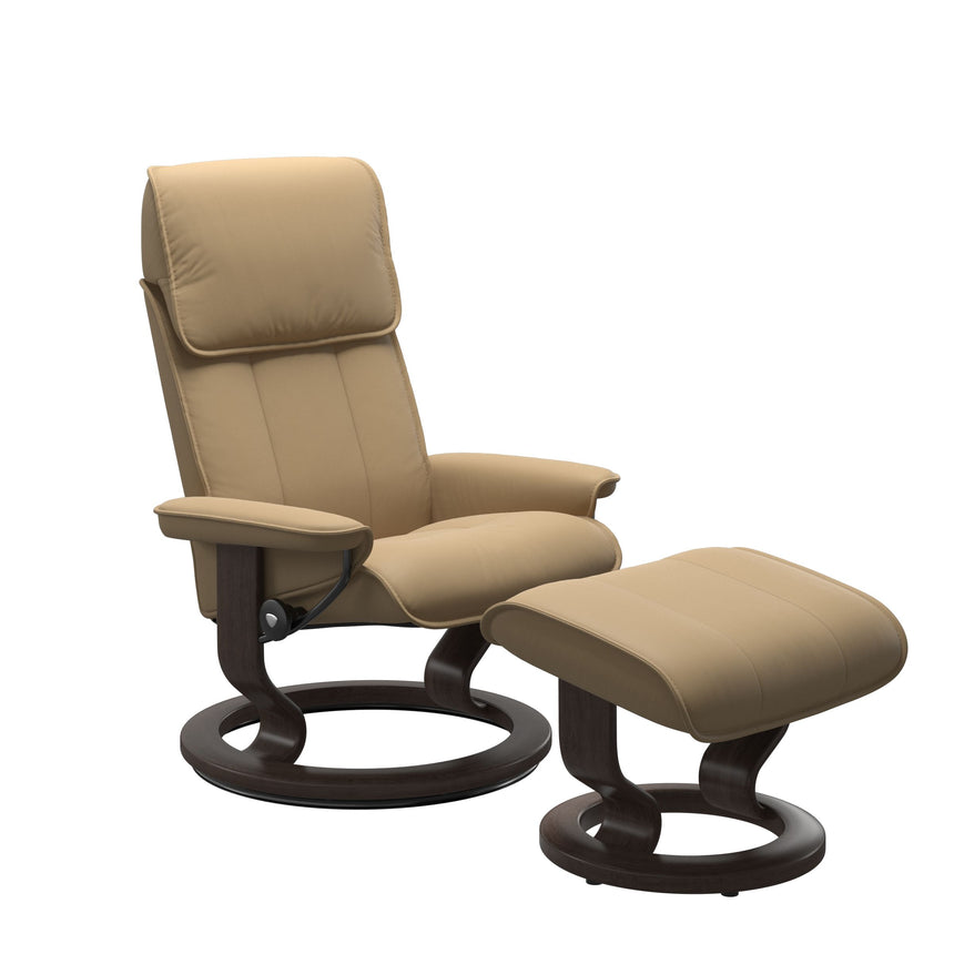 Admiral Recliner - Classic Base - Paloma Sand - Wenge Wood