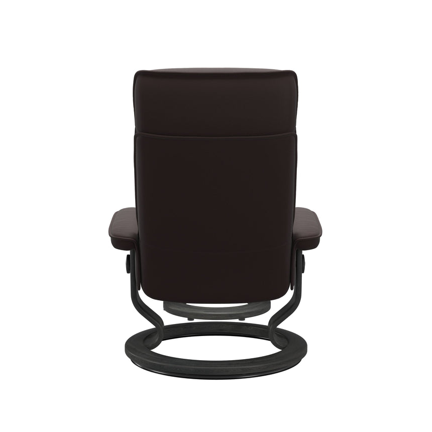 Admiral Recliner - Classic Base - Paloma Chocolate - Grey Wood