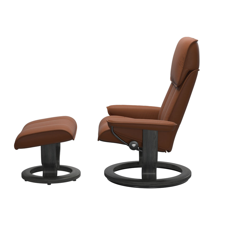 Admiral Recliner - Classic Base - Paloma New cognac - Grey Wood