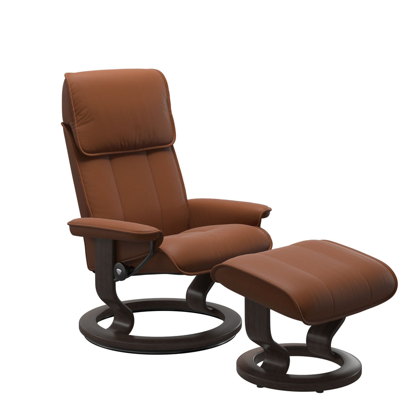 Admiral Recliner - Classic Base - Paloma New cognac - Wenge Wood