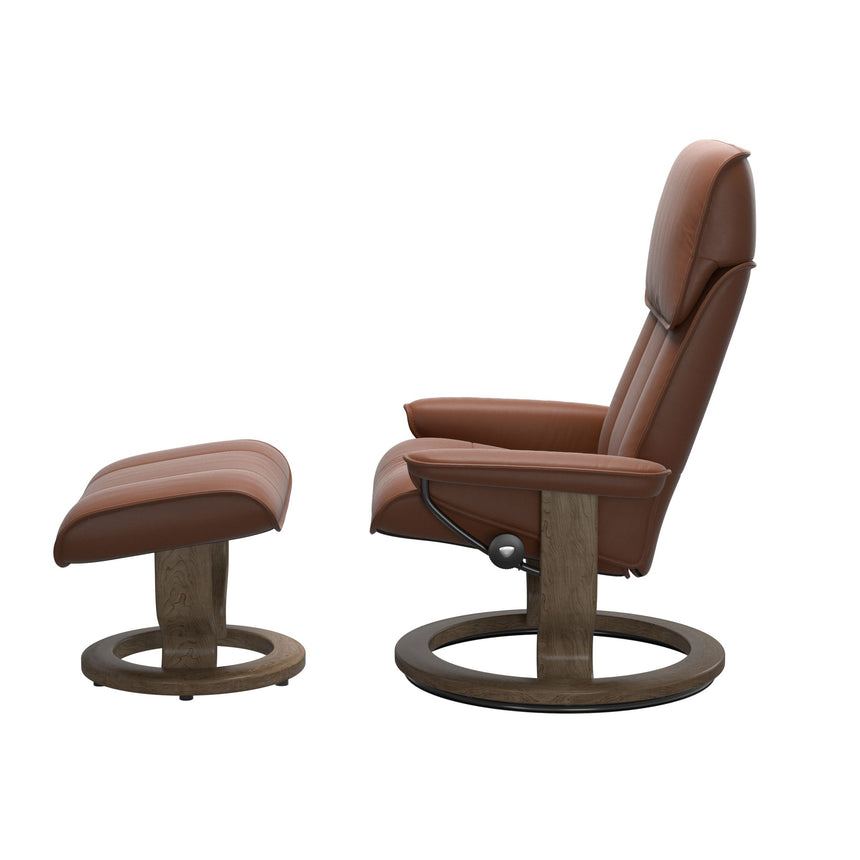 Admiral Recliner - Classic Base - Paloma New cognac - Smoked Oak Wood