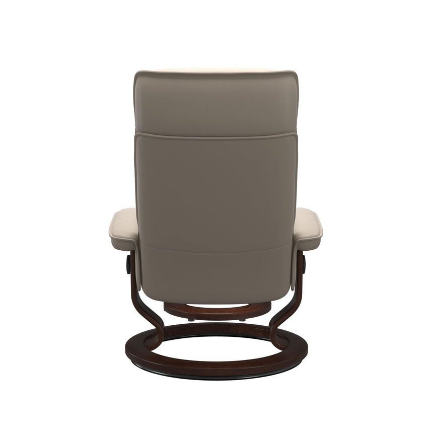 Admiral Recliner - Classic Base - Paloma Mushroom - Brown Wood