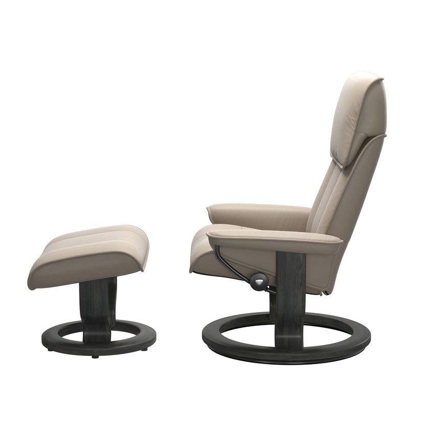 Admiral Recliner - Classic Base - Paloma Mushroom - Grey Wood