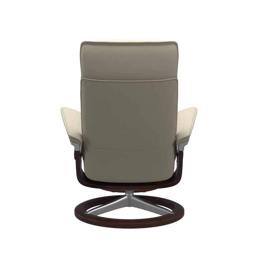 Admiral Recliner - Signature Base - Paloma Light Grey - Brown Wood