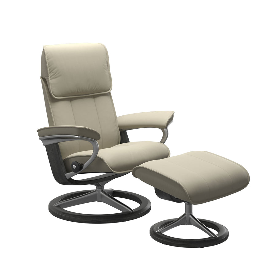 Admiral Recliner - Signature Base - Paloma Light Grey - Grey Wood