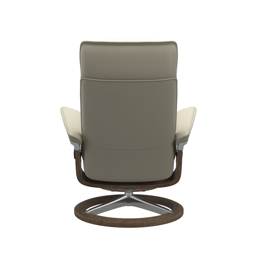 Admiral Recliner - Signature Base - Paloma Light Grey - Smoked Oak Wood