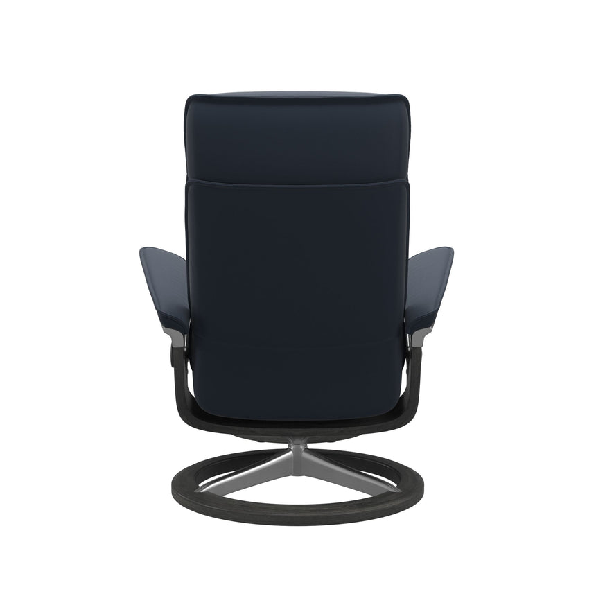 Admiral Recliner - Signature Base - Paloma Oxford Blue - Grey Wood