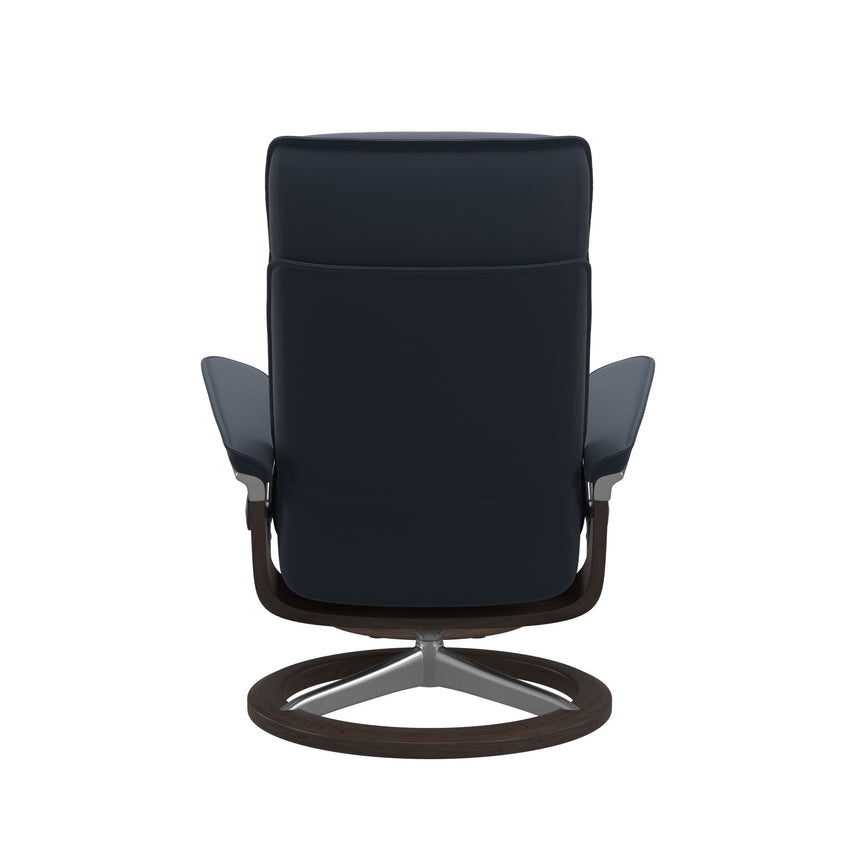Admiral Recliner - Signature Base - Paloma Oxford Blue - Wenge Wood