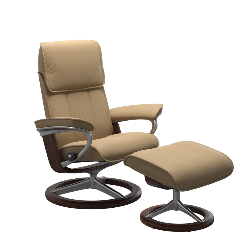 Admiral Recliner - Signature Base - Paloma Sand - Brown Wood