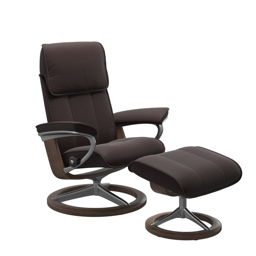 Admiral Recliner - Signature Base - Paloma Chocolate - Walnut Wood