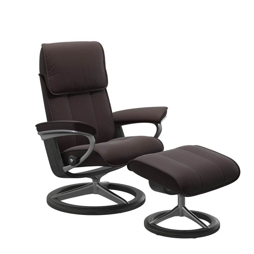 Admiral Recliner - Signature Base - Paloma Chocolate - Grey Wood