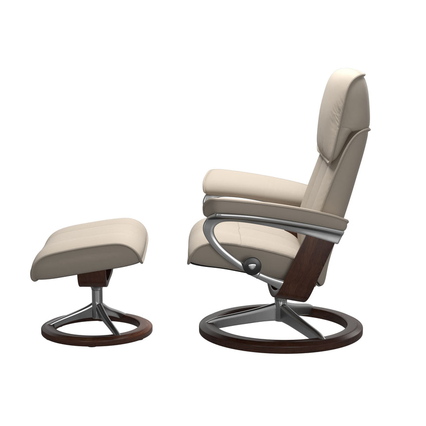 Admiral Recliner - Signature Base - Paloma Fog - Brown Wood