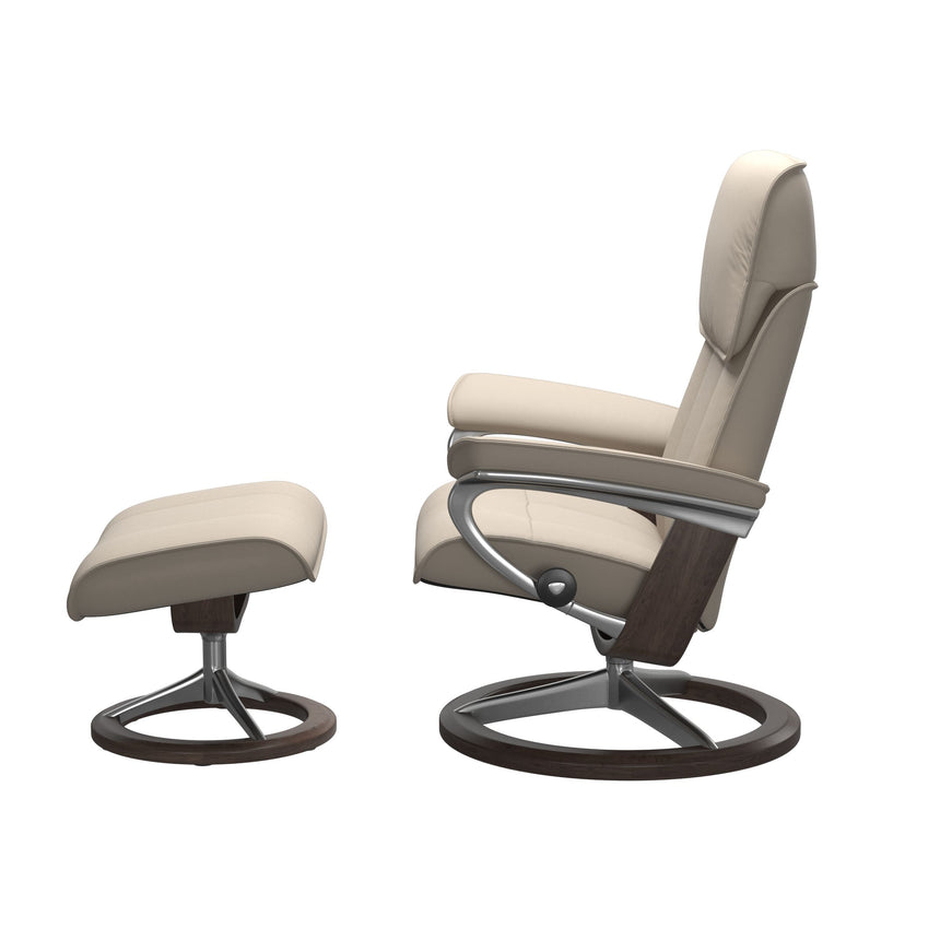 Admiral Recliner - Signature Base - Paloma Fog - Wenge Wood