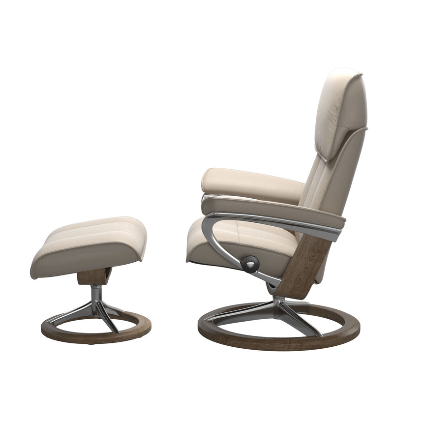 Admiral Recliner - Signature Base - Paloma Fog - Smoked Oak Wood