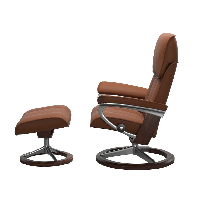 Admiral Recliner - Signature Base - Paloma New cognac - Brown Wood