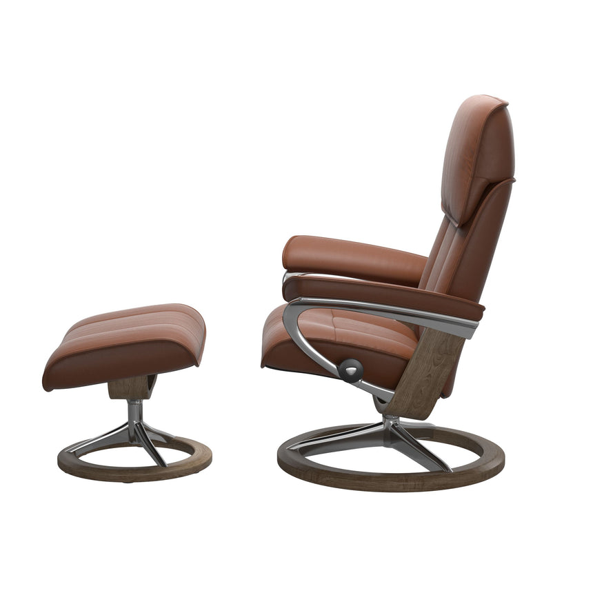 Admiral Recliner - Signature Base - Paloma New cognac - Smoked Oak Wood