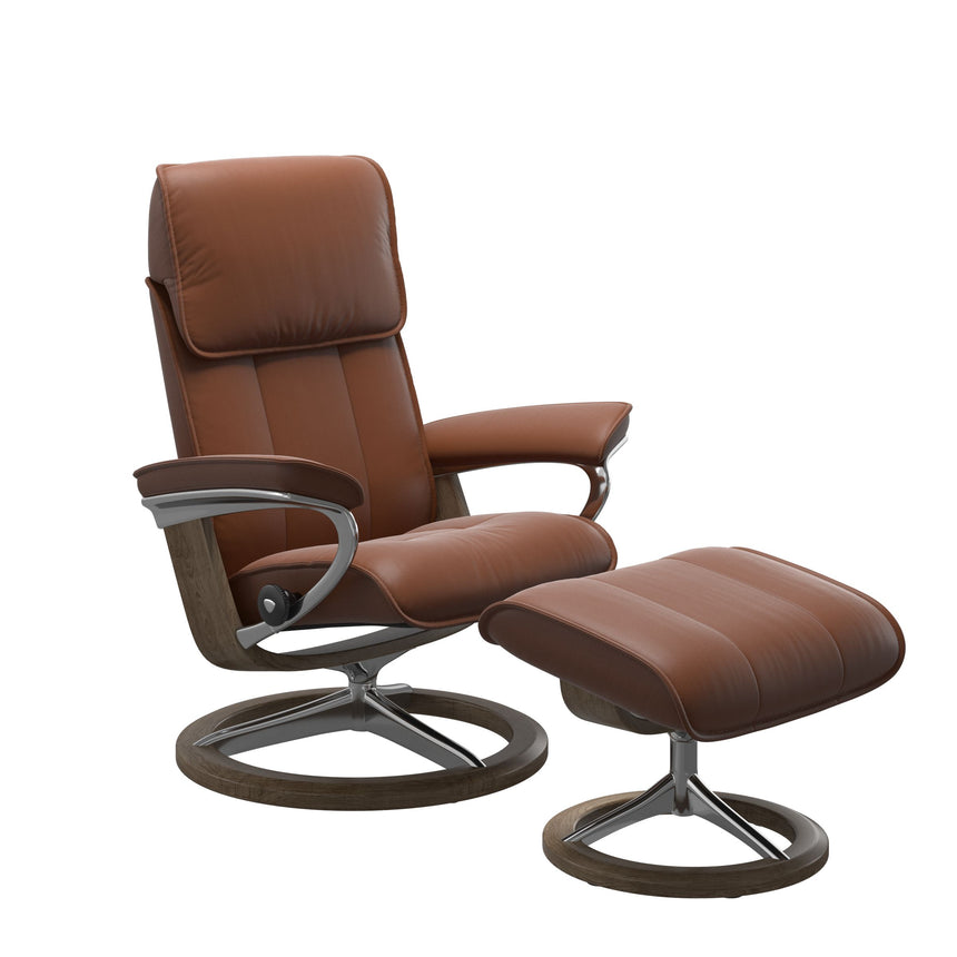 Admiral Recliner - Signature Base - Paloma New cognac - Smoked Oak Wood