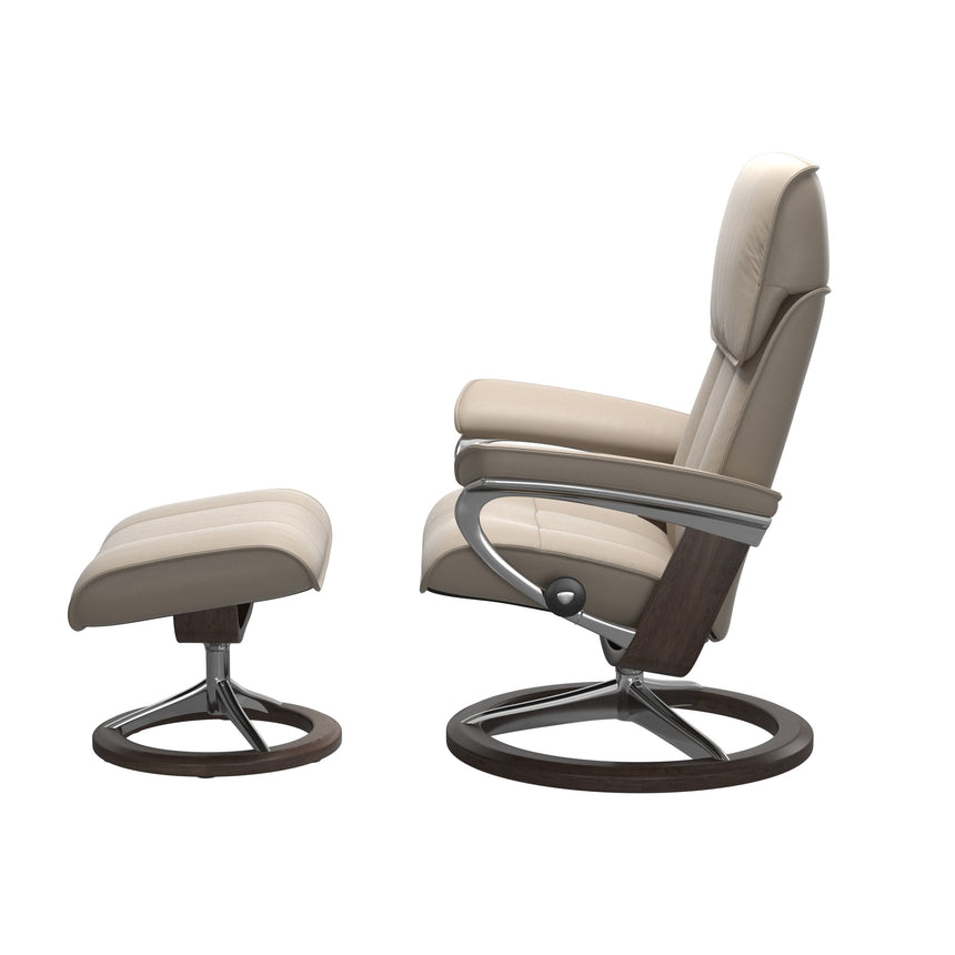 Admiral Recliner - Signature Base - Paloma Mushroom - Wenge Wood