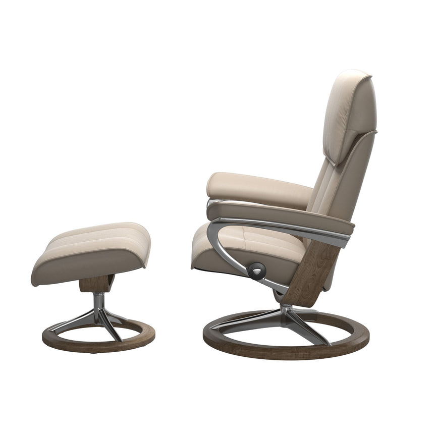Admiral Recliner - Signature Base - Paloma Mushroom - Smoked Oak Wood