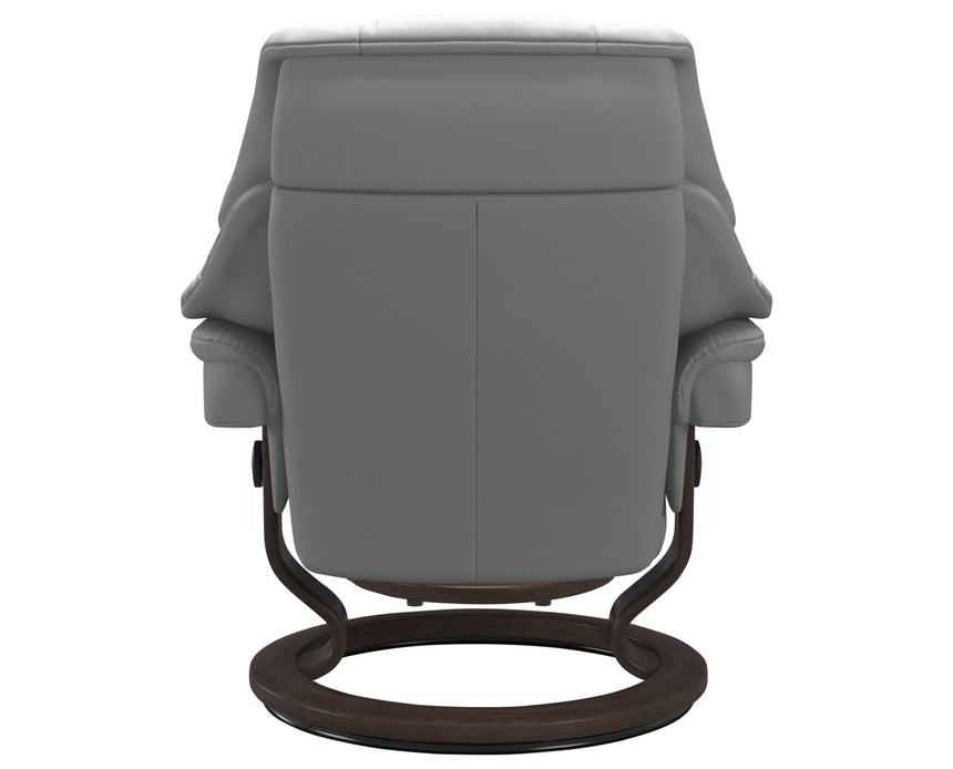 Paloma Leather Misty Grey M/L & Wenge Base | Stressless Reno Classic Recliner - Promo | Valley Ridge Furniture