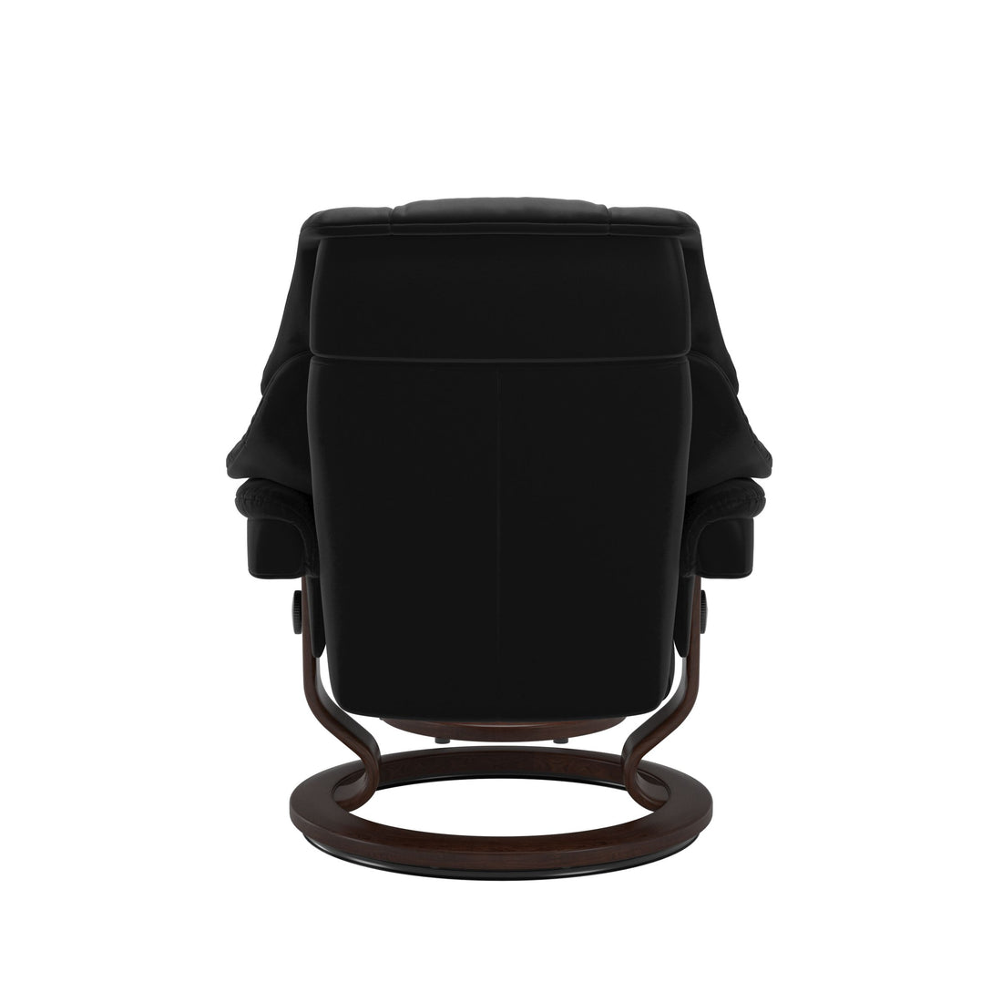 Stressless Reno Recliner Classic Base in Paloma Black, Brown, back view