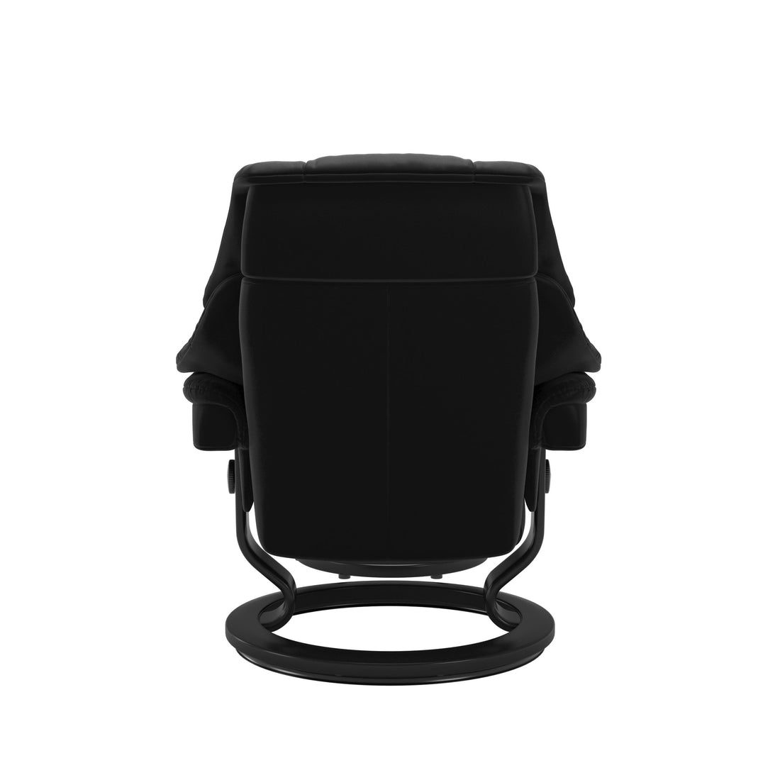 Stressless Reno Recliner Classic Base in Paloma Black, Black, back view