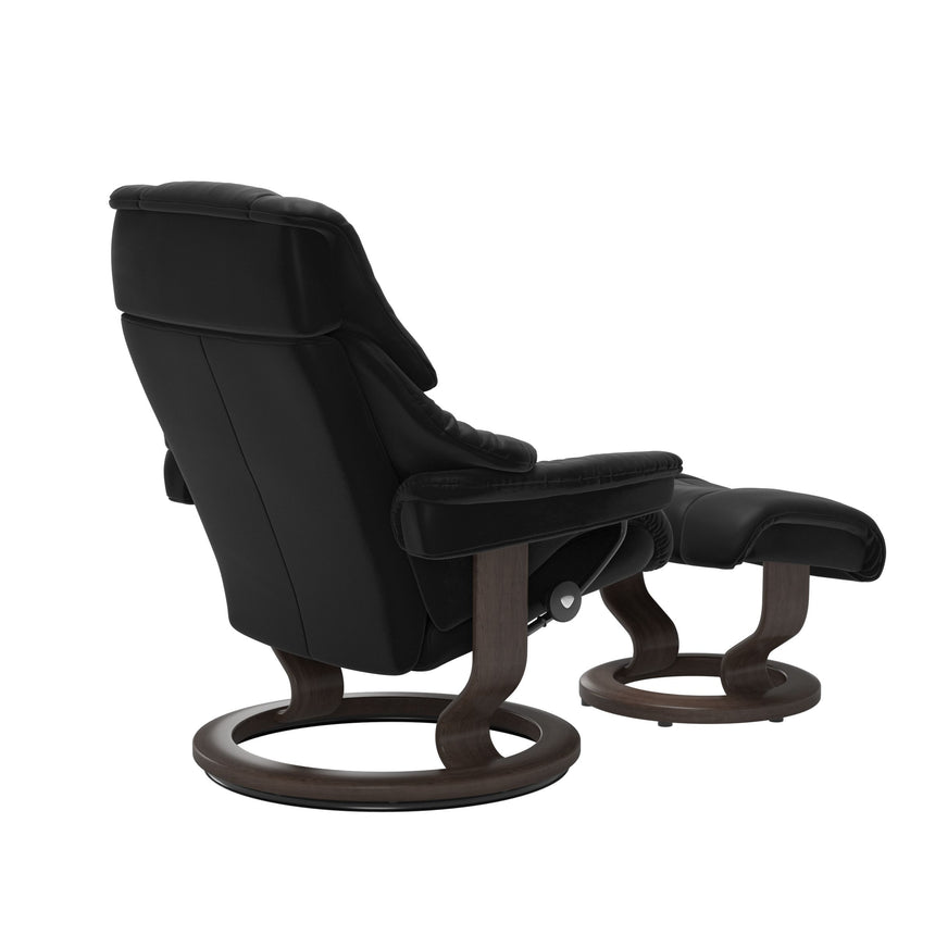 Reno Recliner - Classic Base - Paloma Black - Wenge Wood
