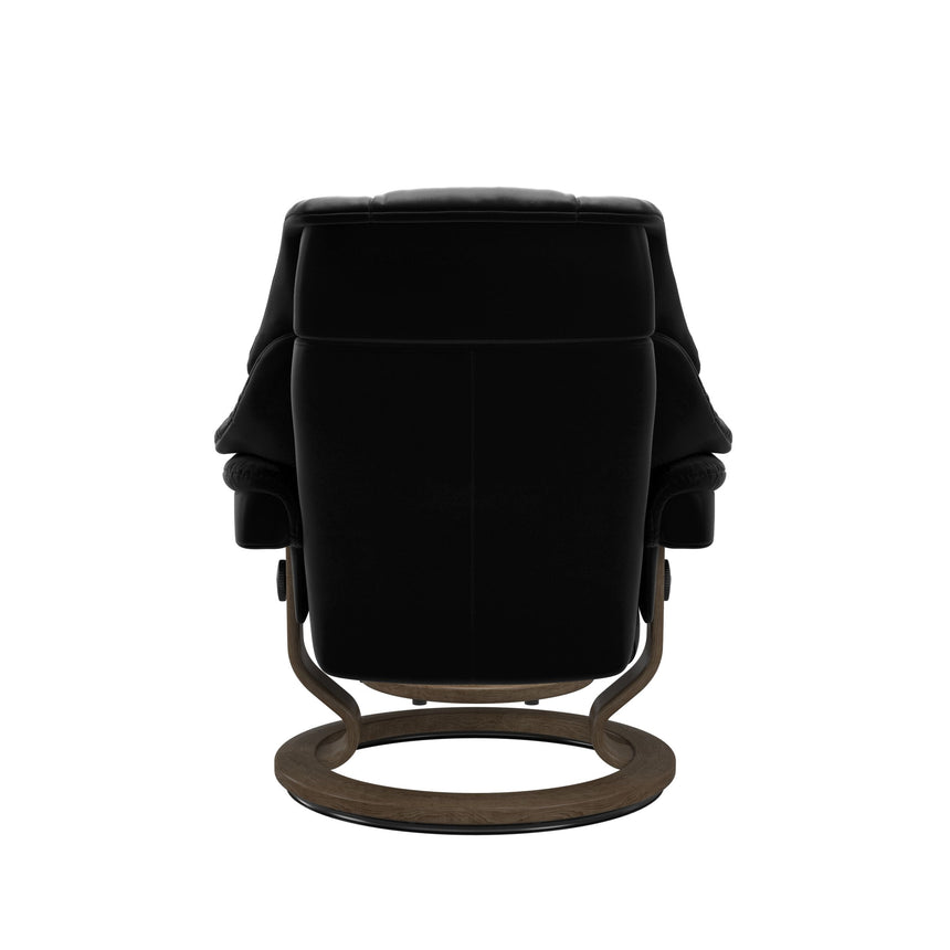 Reno Recliner - Classic Base - Paloma Black - Smoked Oak Wood