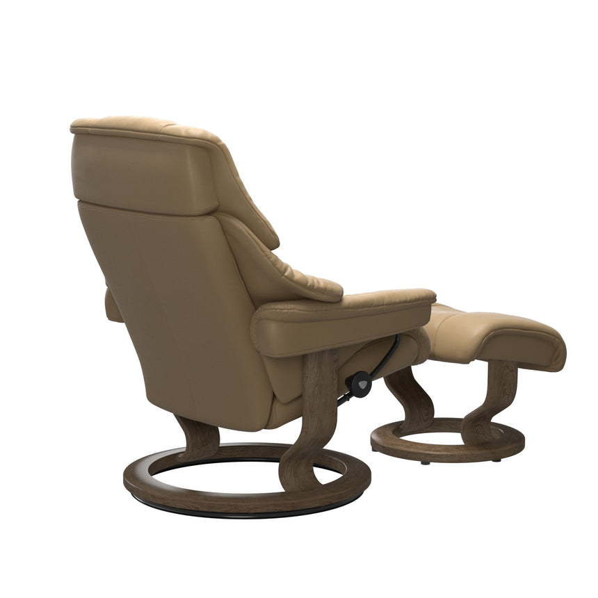 Reno Recliner - Classic Base - Paloma Sand - Smoked Oak Wood