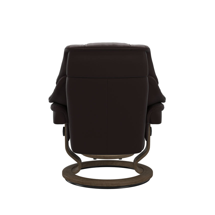 Reno Recliner - Classic Base - Paloma Chocolate - Smoked Oak Wood