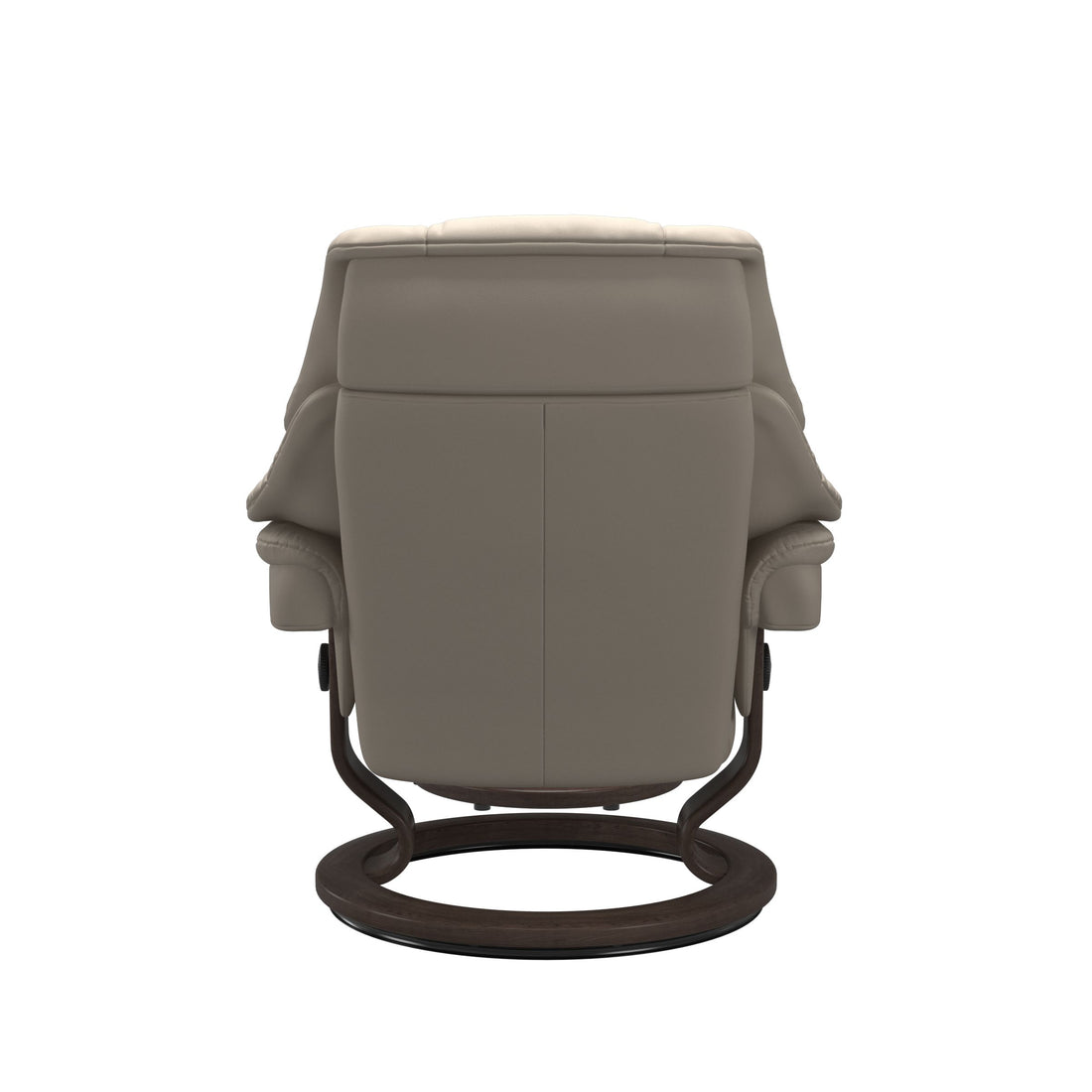 Stressless Reno Recliner Classic Base in Paloma Fog, Wenge, back view