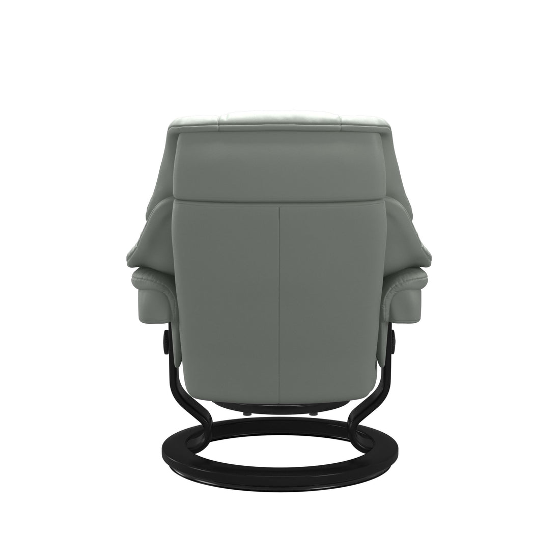 Stressless Reno Recliner Classic Base in Paloma Breezy Blue, Black, back view