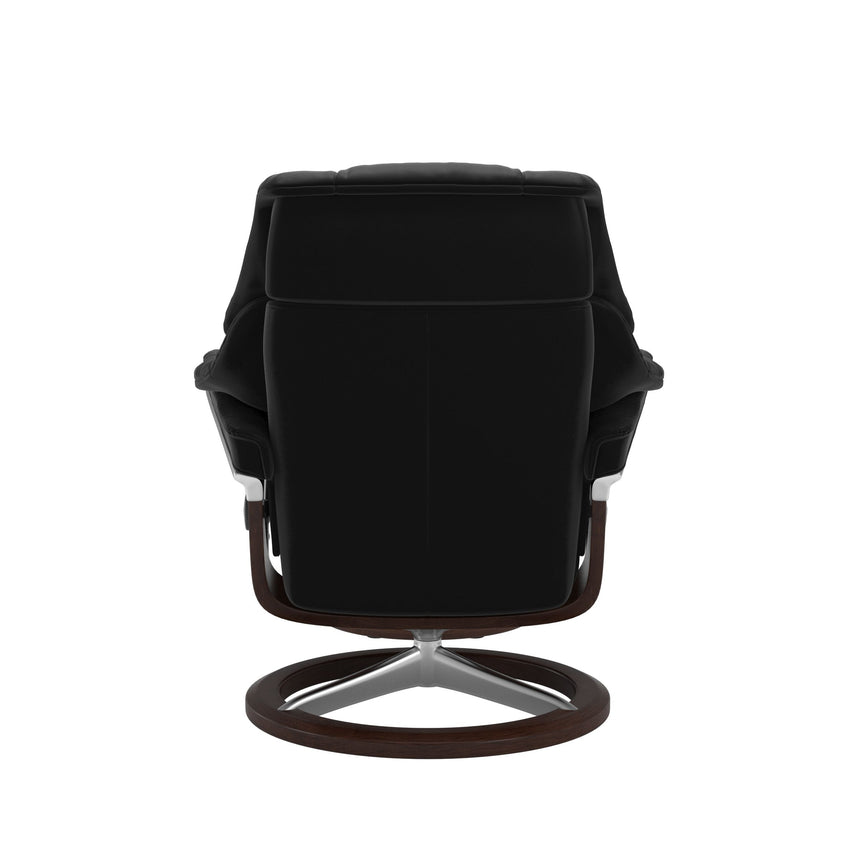 Reno Recliner - Signature Base - Paloma Black - Brown Wood