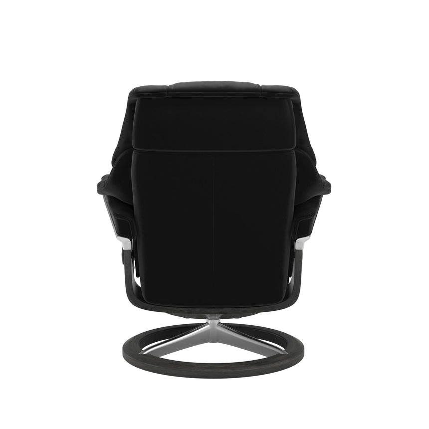 Reno Recliner - Signature Base - Paloma Black - Grey Wood