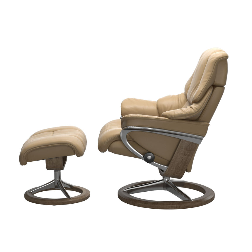 Reno Recliner - Signature Base - Paloma Sand - Smoked Oak Wood