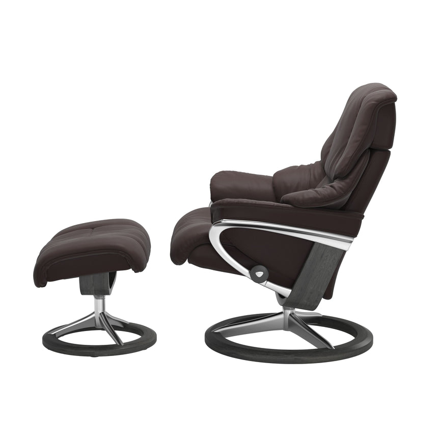 Reno Recliner - Signature Base - Paloma Chocolate - Grey Wood