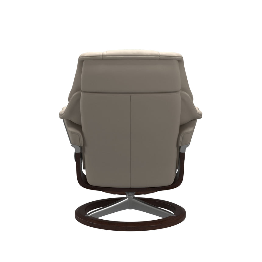 Reno Recliner - Signature Base - Paloma Fog - Brown Wood