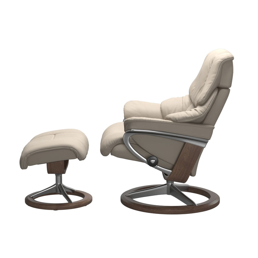 Reno Recliner - Signature Base - Paloma Fog - Walnut Wood