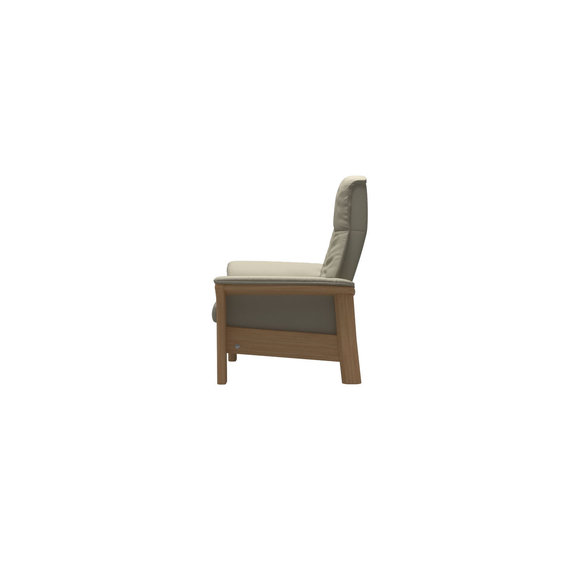 Stressless Windsor High Back Chair in Paloma Light Grey, Oak, back view